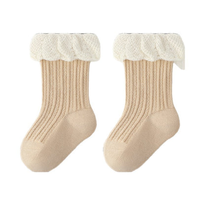 Autumn and Spring Baby Kids Girls Breathable Color Patchwork Cute Socks, MyKids-USA®, Baby & Toddler Socks & Tights, MyKids-USA - Size/Age - S (0-1Y) - Color - Khaki -  -  - TR2601081413-C.