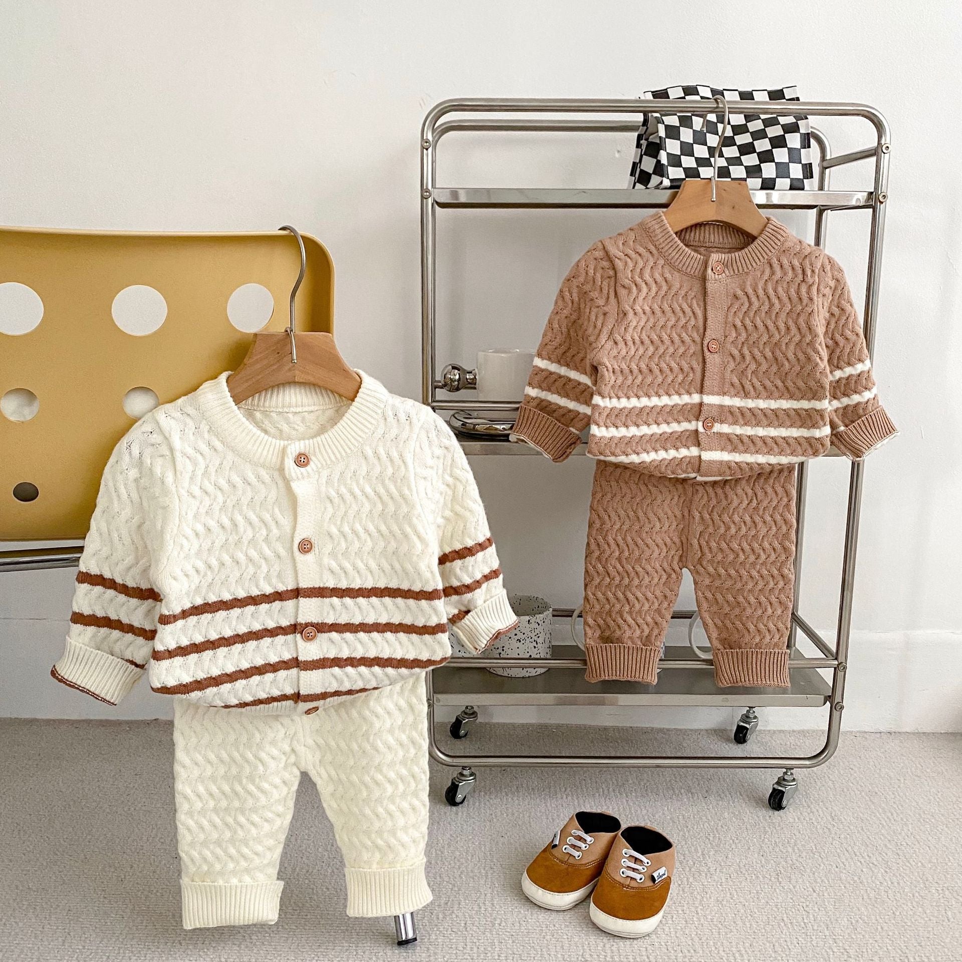 Arrival Autumn Baby Kids Unisex Long Sleeves Striped Knitted Cardigan and Long Trousers – Clothing Set, MyKids-USA®, Baby & Toddler Outfits, MyKids-USA -  -  -  -  -  -  - 