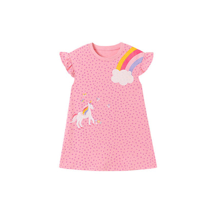 Summer Arrival Floral and Cartoon Pattern Fly Sleeves Dress for Stylish Girls, MyKids-USA®, Baby & Toddler Dresses, MyKids-USA -  -  -  -  -  -  - .