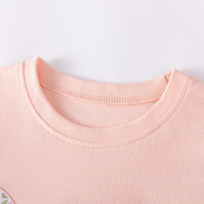 Summer Hot Selling Baby Kids Girls Short Sleeves Butterfly-Bows Pattern T-shirt and Floral Pants Clothing Set