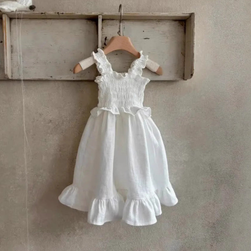 Summer Hot Selling Baby Kids Girls Sleeveless Pleated Design Princess Dress, MyKids-USA®, Baby & Toddler Dresses, MyKids-USA - Size/Age - 73 (6-9M) - Color - Beige -  -  - TR2505212310-A