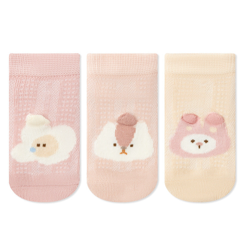 Autumn and Spring Baby Boys and Girls Cute Animals Cartoon Pattern Socks 1 Lot=3-Pair Set, MyKids-USA®, Baby & Toddler Socks & Tights, MyKids-USA - Size/Age - S (0-1Y) - Color - Pink -  -  - TR2602031129-B.