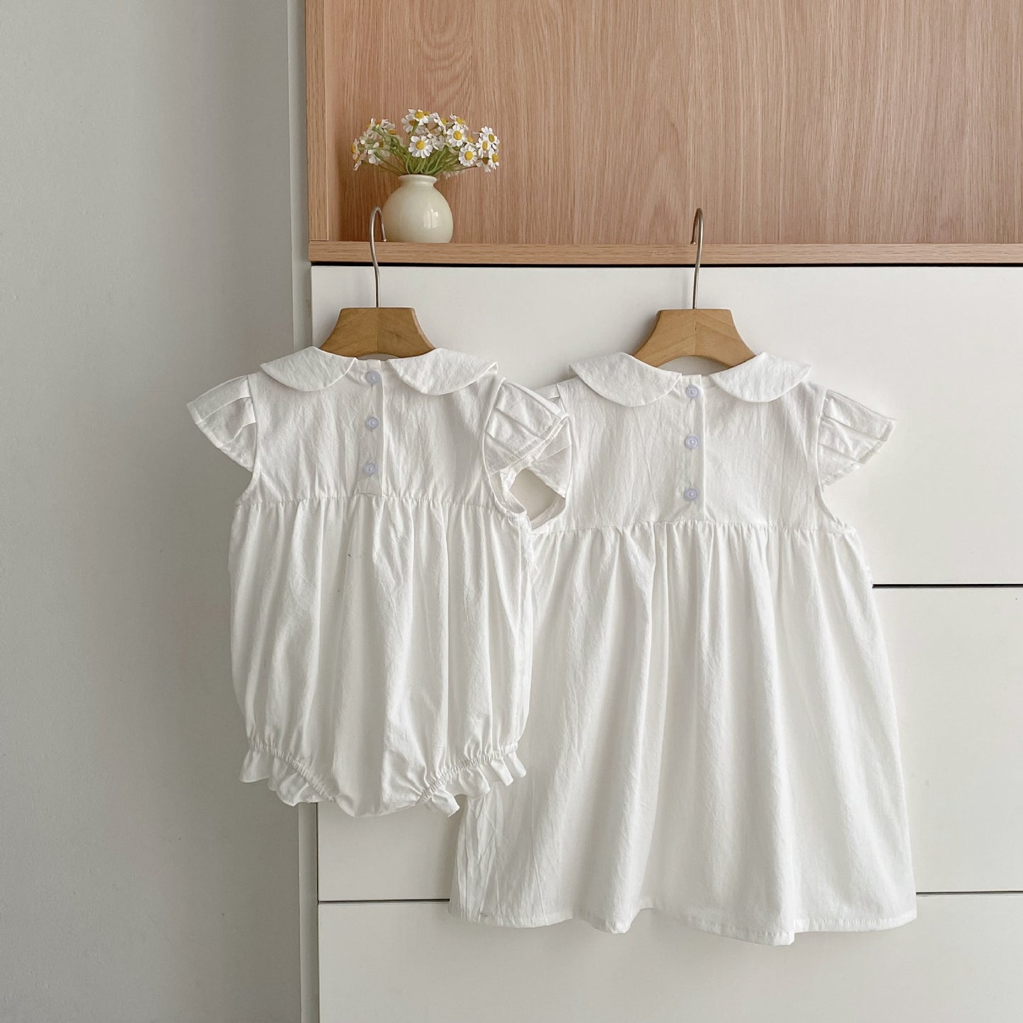 Summer Girls Flowers Pattern Lace Trim Onesies and Dress – Princess Sister Matching Set, MyKids-USA®, Baby & Children's Outfits, MyKids-USA -  -  -  -  -  -  - .