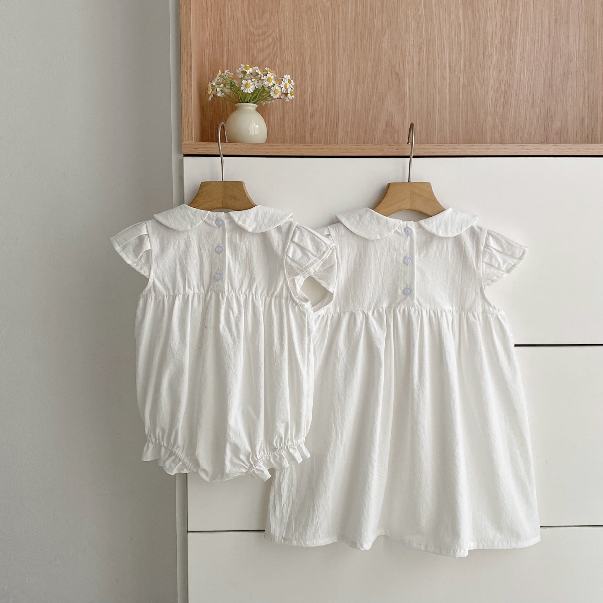 Summer Girls Flowers Pattern Lace Trim Onesies and Dress – Princess Sister Matching Set, MyKids-USA®, Baby & Children's Outfits, MyKids-USA -  -  -  -  -  -  - .