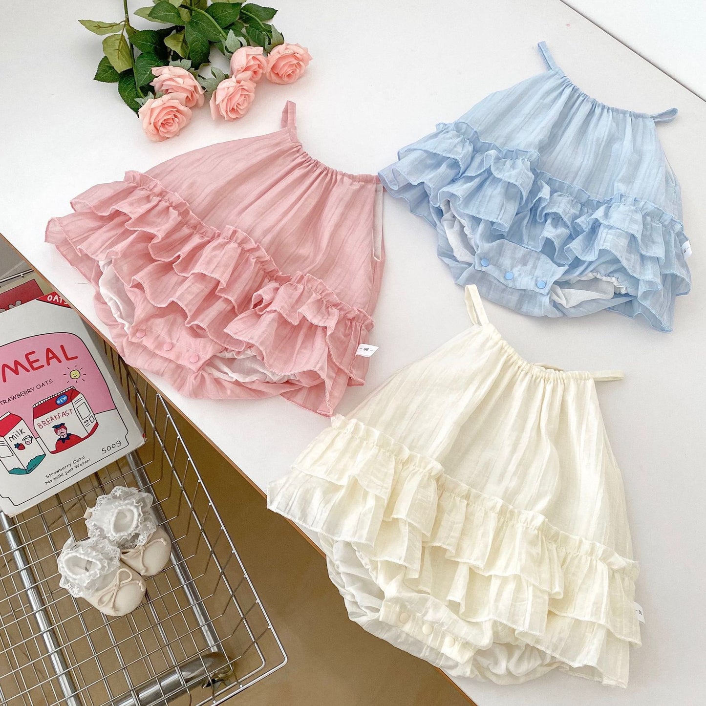 Design Summer Baby Kids Girls Sleeveless Solid Color Strap Bodysuit, MyKids-USA®, Bodysuits, MyKids-USA -  -  -  -  -  -  - .