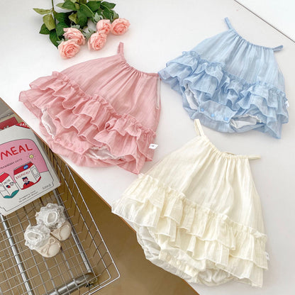 Design Summer Baby Kids Girls Sleeveless Solid Color Strap Bodysuit, MyKids-USA®, Bodysuits, MyKids-USA -  -  -  -  -  -  - .