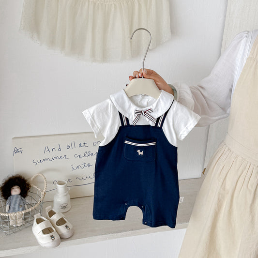 Summer Arrival Baby Boys Short Sleeves Color Patchwork Rompers Bodysuits, MyKids-USA®, Baby & Children's One-Pieces, MyKids-USA -  -  -  -  -  -  - .