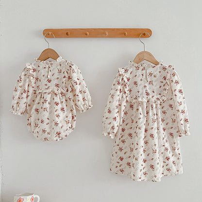 Ditsy Flower Graphic Sisterly Clothes Onesies & Dress