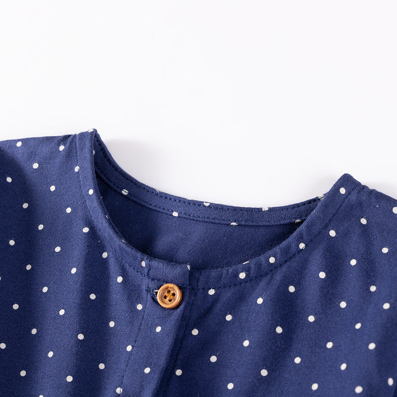 Autumn and Spring Arrival Christmas Cartoon and Dots Pattern Long Sleeves Crew Neck Dress for Stylish Girls, MyKids-USA®, Baby & Toddler Dresses, MyKids-USA -  -  -  -  -  -  - 