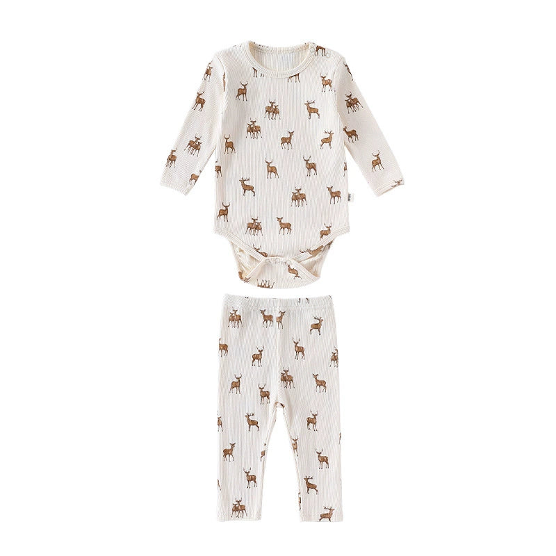 Baby Unisex Long Sleeves Casual Animals Pattern Crew Neck Onesies and Pants  Clothing Sets, MyKids-USA®, Baby & Toddler Outfits, MyKids-USA - Size/Age - 66 (3-6M) - Color - Apricot -  -  - TR2509012009-A