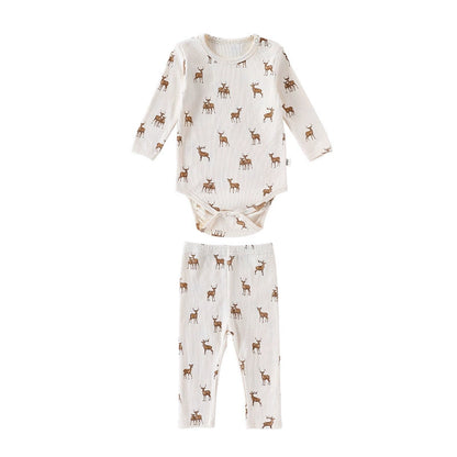 Baby Unisex Long Sleeves Casual Animals Pattern Crew Neck Onesies and Pants  Clothing Sets, MyKids-USA®, Baby & Toddler Outfits, MyKids-USA - Size/Age - 66 (3-6M) - Color - Apricot -  -  - TR2509012009-A
