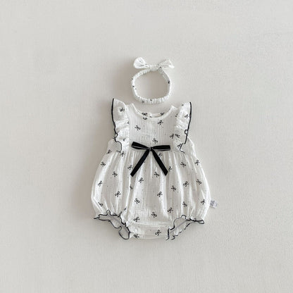 Summer Arrival Baby Girls Fly Sleeves Butterfly-bows Pattern Bodysuit, MyKids-USA®, Bodysuits, MyKids-USA -  -  -  -  -  -  - .