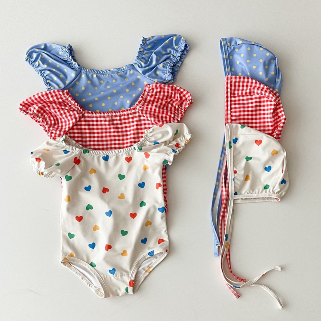 Arrival Girls’ Plaid and Dots Pattern Swimwear with Hat Set, MyKids-USA®, Baby & Toddler Swimwear, MyKids-USA -  -  -  -  -  -  - .