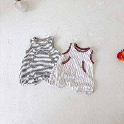 Summer Arrival Baby Unisex Casual Striped Pattern Sleeveless Onesies, MyKids-USA®, Baby One-Pieces, MyKids-USA -  -  -  -  -  -  - 