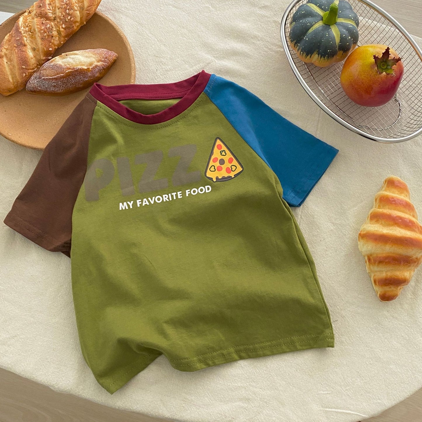Summer Boys and Girls’ Cartoon and Letters Pattern T-shirt in European and American Style, MyKids-USA®, T-Shirts, MyKids-USA - Size/Age - 90 (12-24M) - Color - Green -  -  - TR2603202109-A.