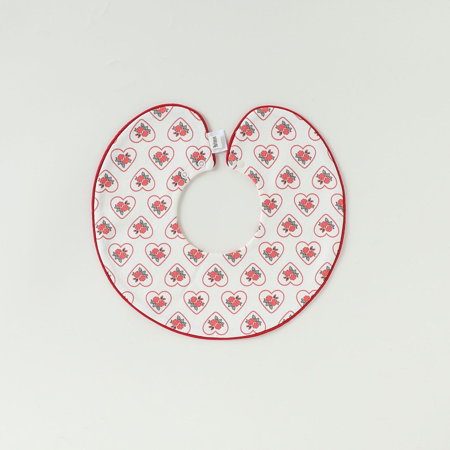 Adorable Simple Pattern Cotton Snap-on Round Shaped Bib, MyKids-USA®, Bibs, MyKids-USA - Size/Age - M (1-3Y) - Color - Red -  -  - TR2601301811-H.