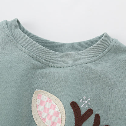 Autumn and Spring Arrival Christmas Cartoon Pattern Long Sleeves Pullover for Stylish Girls, MyKids-USA®, Sweaters, MyKids-USA -  -  -  -  -  -  - 