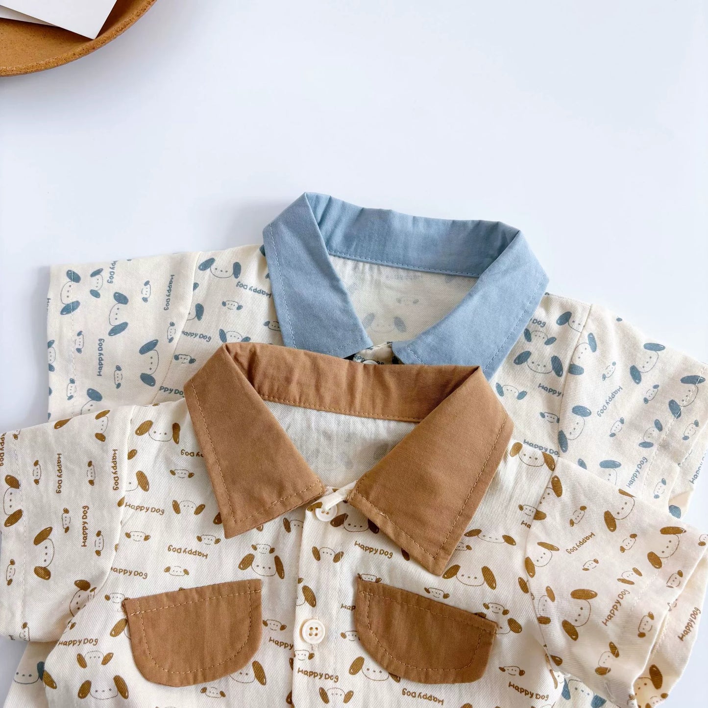 Summer Arrival Baby Boys Cartoon and Letters Pattern Short Sleeves Rompers with Turn-down Collar, MyKids-USA®, Baby One-Pieces, MyKids-USA -  -  -  -  -  -  - 