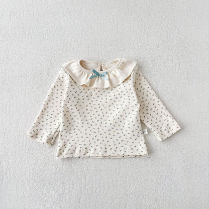 Autumn and Spring Arrival Baby Kids Girls Long Sleeves Floral Top, MyKids-USA®, Baby & Toddler Tops, MyKids-USA - Size/Age - 73 (6-9M) - Color - Blue -  -  - TR2511232327-A