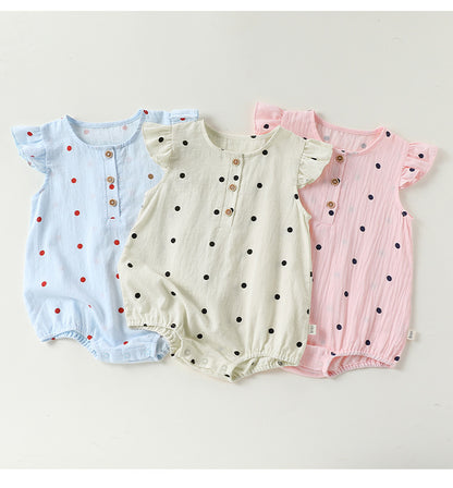 Summer Arrival Baby Girls Fly Sleeves Dots Pattern Bodysuit, MyKids-USA®, Baby & Children's One-Pieces, MyKids-USA -  -  -  -  -  -  - .
