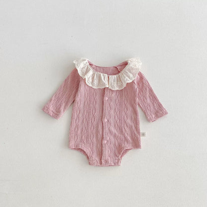 Autumn Arrival Baby Girls Long Sleeves Thin Striped Pattern Single Breasted Onesies, MyKids-USA®, Baby One-Pieces, MyKids-USA - Size/Age - 66 (3-6M) - Color - Pink -  -  - TR2509132334-B