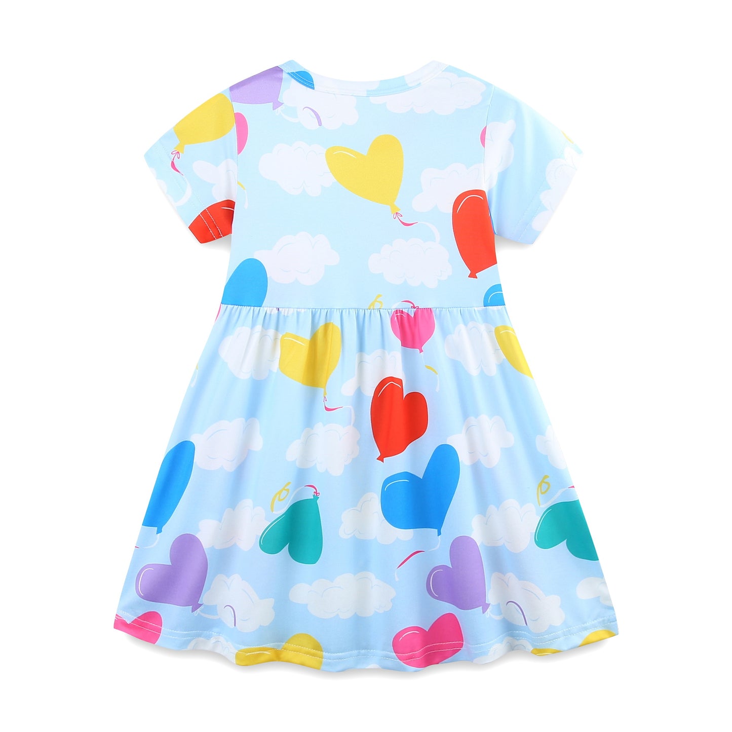 Summer Arrival Colorful Hearts Pattern Short Sleeves Dress for Stylish Girls, MyKids-USA®, Baby & Toddler Dresses, MyKids-USA -  -  -  -  -  -  - 