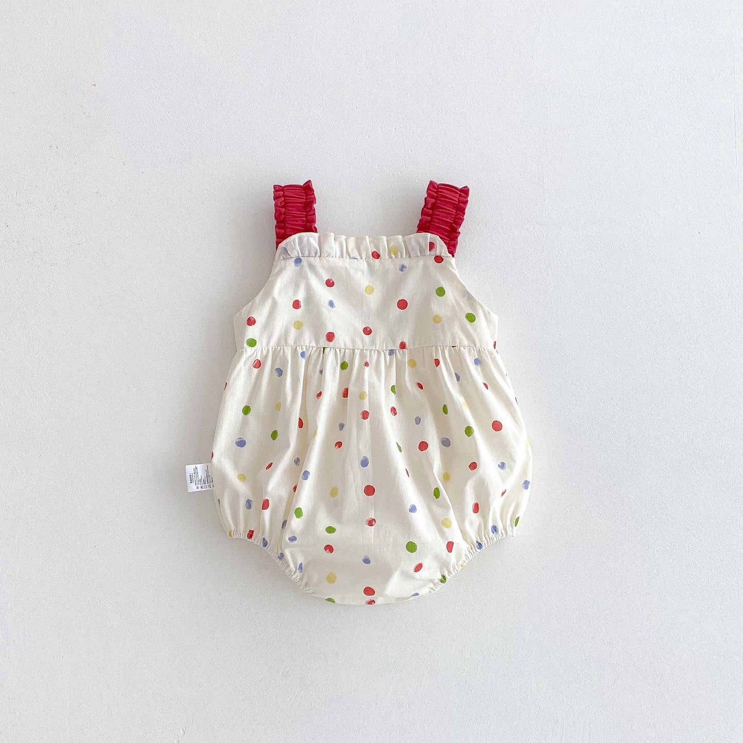 Summer Arrival Baby Girls Cute Sleeveless Colorful Dots Pattern Strap Onesies, MyKids-USA®, Baby One-Pieces, MyKids-USA -  -  -  -  -  -  - 