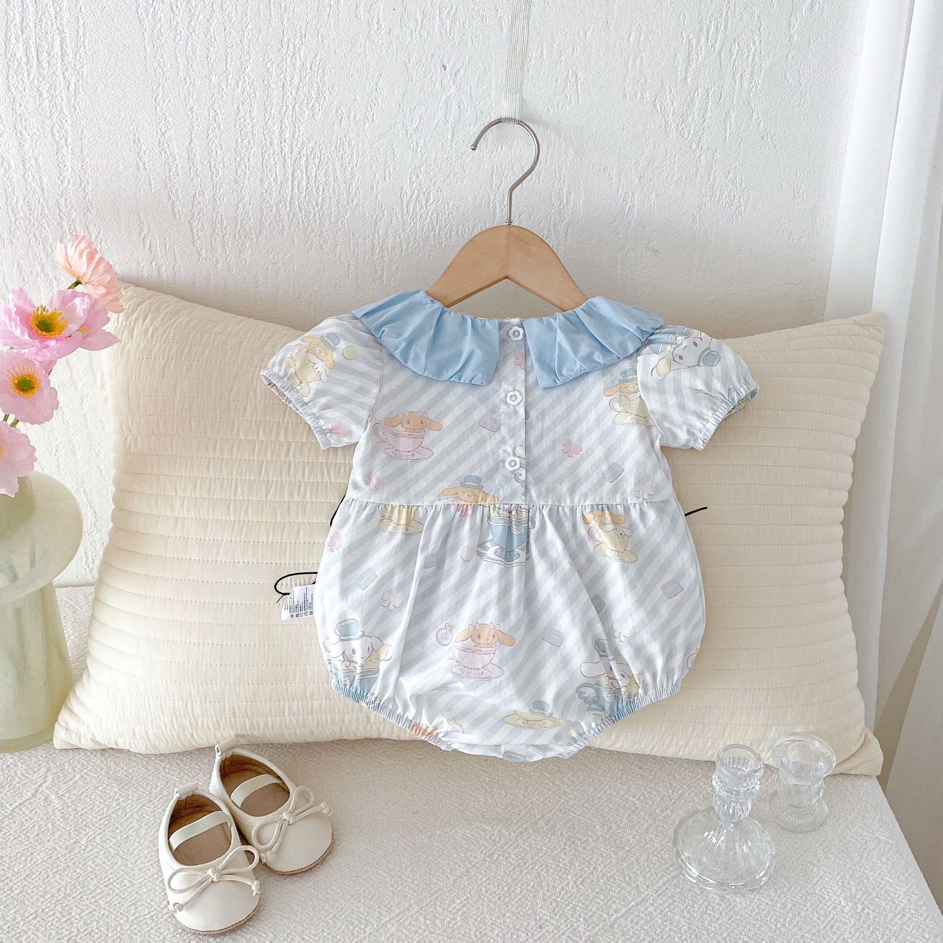 Summer Arrival Baby Girls Cute Cartoon Pattern Short Sleeves Striped Onesies, MyKids-USA®, Baby One-Pieces, MyKids-USA -  -  -  -  -  -  - 