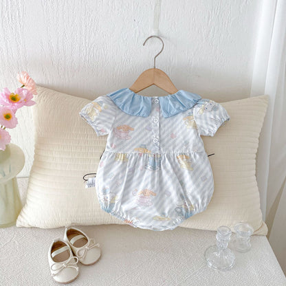 Summer Arrival Baby Girls Cute Cartoon Pattern Short Sleeves Striped Onesies, MyKids-USA®, Baby One-Pieces, MyKids-USA -  -  -  -  -  -  - 