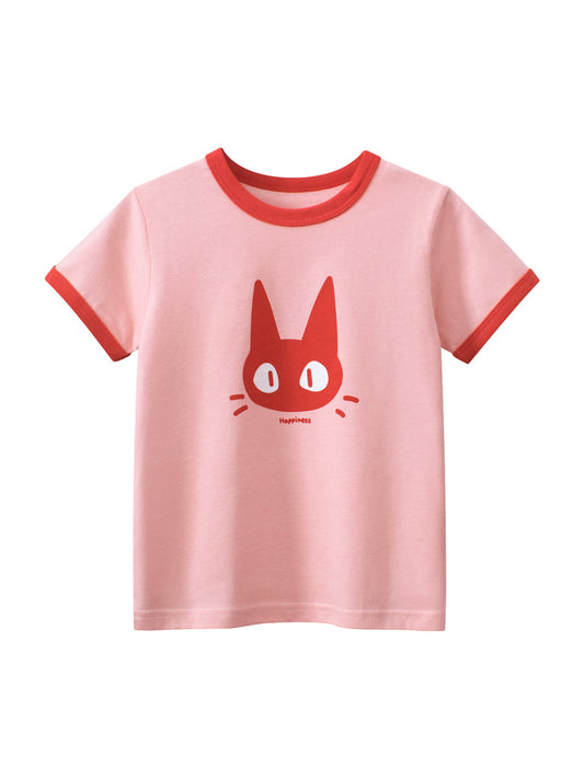 Cartoon Print Girls’ T-Shirt In European And American Style For Summer