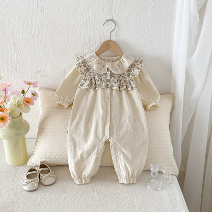 Autumn Arrival Baby Girls Long Sleeves Flowers Pattern Color Patchwork Rompers, MyKids-USA®, Baby One-Pieces, MyKids-USA -  -  -  -  -  -  - 