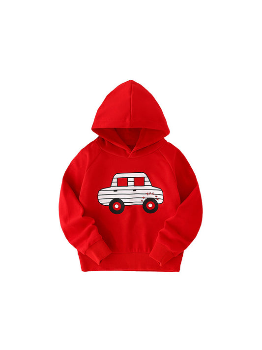 Baby Fashion Cartoon Print Pattern Casual Cotton Hoodie, MyKids-USA®, Baby & Toddler Outerwear, MyKids-USA - Size/Age - 90 (12-24M) - Color - Red -  -  - QQ2310190947-B