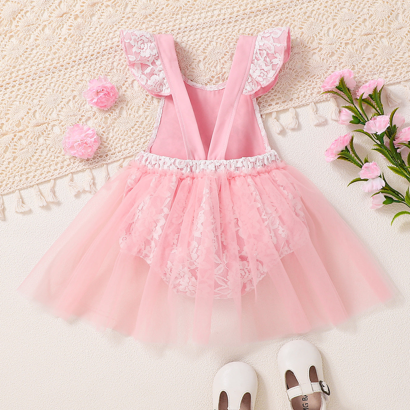 Summer Arrival Baby Girls Fly Sleeves Lace Flowers Pattern Bodysuit, MyKids-USA®, Baby & Children's One-Pieces, MyKids-USA -  -  -  -  -  -  - .