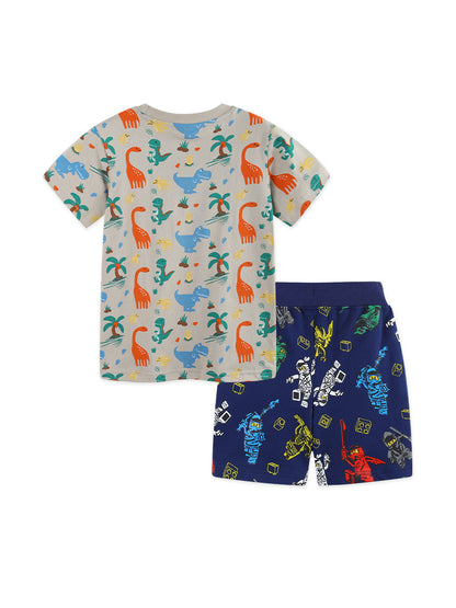 Arrival Summer Baby Kids Boys Short Sleeves Cartoon Pattern T-shirt and Shorts Clothing Set, MyKids-USA®, Baby & Children's Outfits, MyKids-USA - Size/Age - 90 (12-24M) - Color - Grey -  -  - TR2605282314-A.