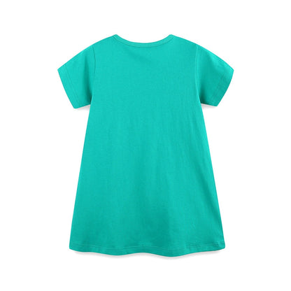 Summer Hot Selling Cute Puppy and Flowers Cartoon Pattern Short Sleeves Dress for Stylish Girls, MyKids-USA®, Baby & Toddler Dresses, MyKids-USA -  -  -  -  -  -  - 