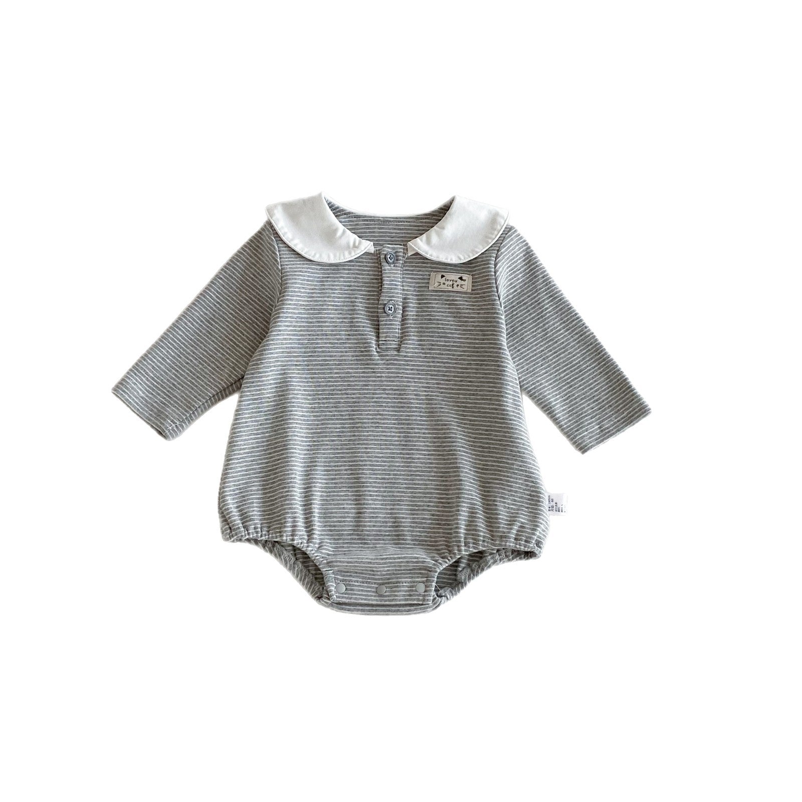 Autumn Arrival Baby Girls Long Sleeves Striped Onesies with Collar, MyKids-USA®, Baby One-Pieces, MyKids-USA -  -  -  -  -  -  - 