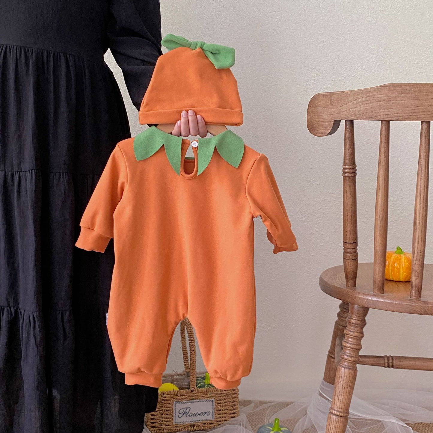 Autumn Arrival Baby Unisex Sleeveless Halloween Pumpkin Pattern Rompers with Hat, MyKids-USA®, Baby & Toddler Outfits, MyKids-USA -  -  -  -  -  -  - 