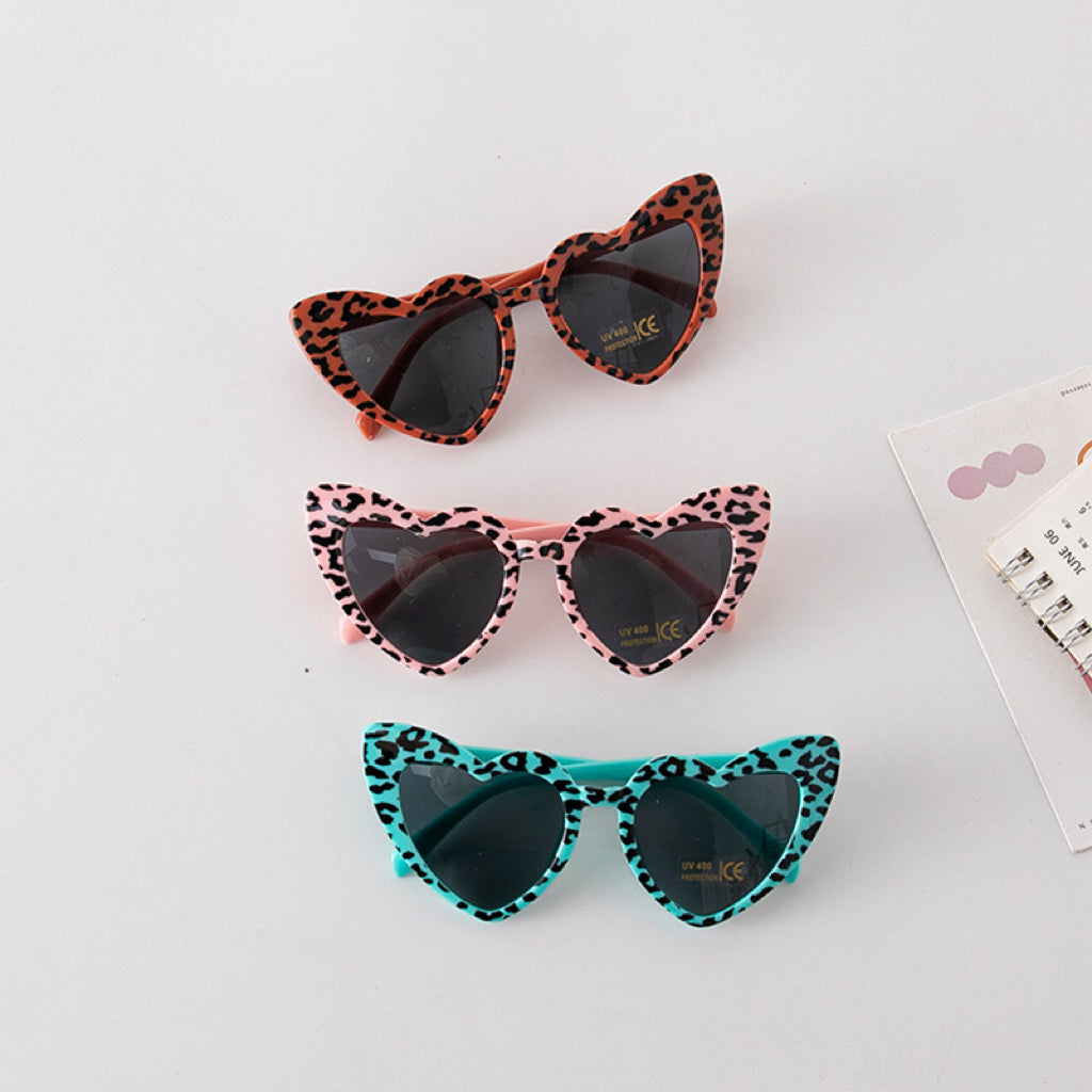 Leopard Print Pattern Heart Shape Fashion Sunglasses