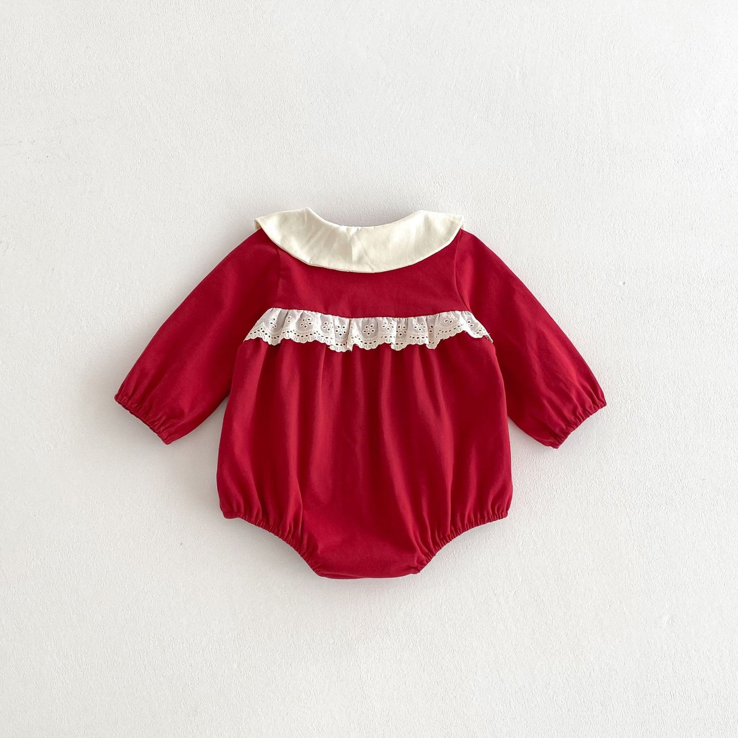 Autumn Arrival Baby Girls Long Sleeves Color Patchwork Peter Pan Collar Onesies, MyKids-USA®, Bodysuits, MyKids-USA -  -  -  -  -  -  - 