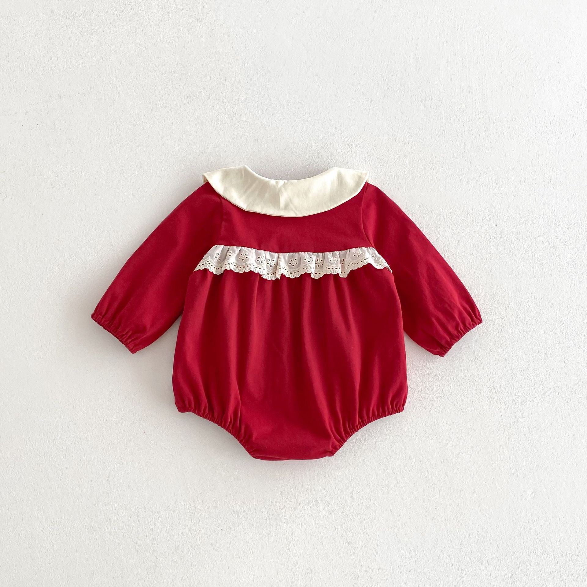 Autumn Arrival Baby Girls Long Sleeves Color Patchwork Peter Pan Collar Onesies, MyKids-USA®, Bodysuits, MyKids-USA -  -  -  -  -  -  - 
