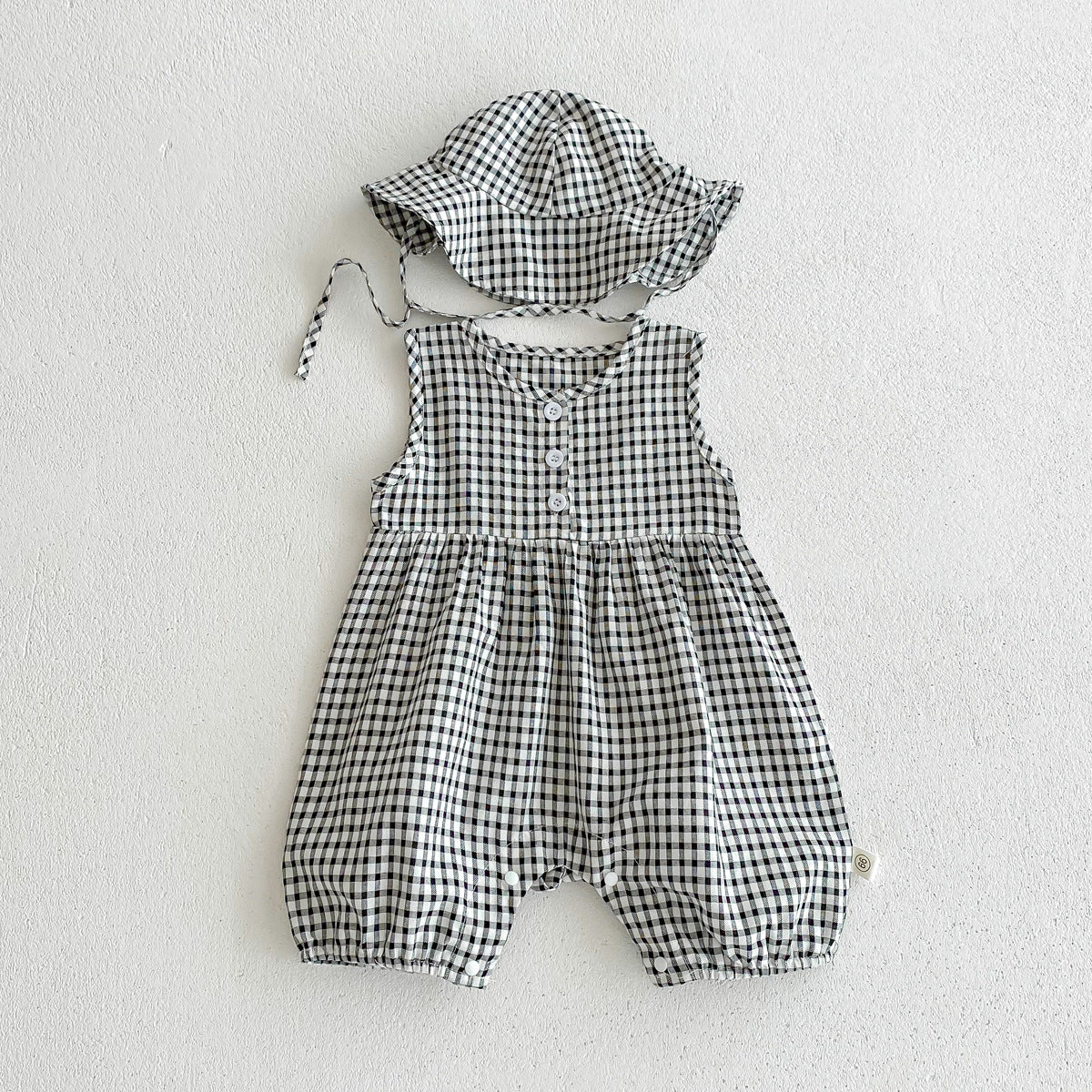 Summer Arrival Baby Boys and Girls Sleeveless Plaid or Floral Pattern Rompers, MyKids-USA®, Baby & Children's One-Pieces, MyKids-USA - Size/Age - 66 (3-6M) - Color - Black -  -  - TR2604192145-B.