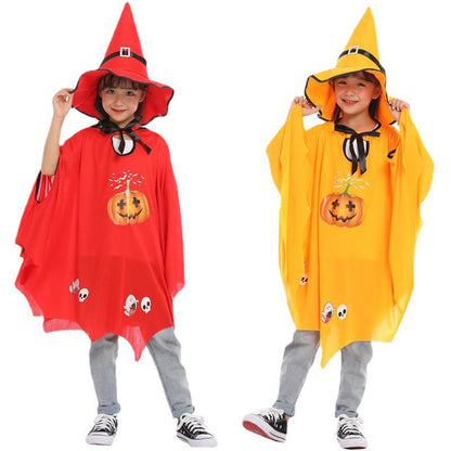 Halloween Witch Cosplay Costume Pumpkin Cloaks With Hats