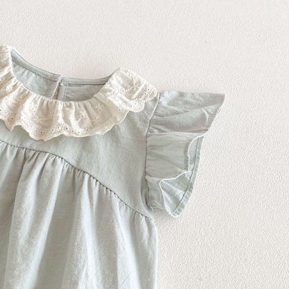 Summer Arrival Baby Girls Cute Fly Sleeves Color Patchwork Onesies, MyKids-USA®, Baby One-Pieces, MyKids-USA -  -  -  -  -  -  - 