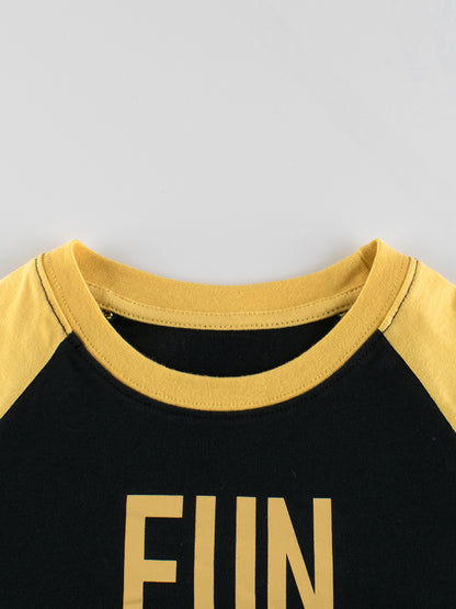 Arrival Kids Boys Letters Print Crew Neck Long Sleeves Color Patchwork Top, MyKids-USA®, Baby & Toddler Outerwear, MyKids-USA -  -  -  -  -  -  - 