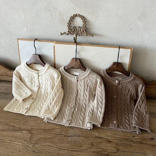 Spring and Winter Arrival Baby Kids Unisex Plain Jacquard Pattern Long Sleeves Casual Cardigan, MyKids-USA®, Cardigans, MyKids-USA -  -  -  -  -  -  - .