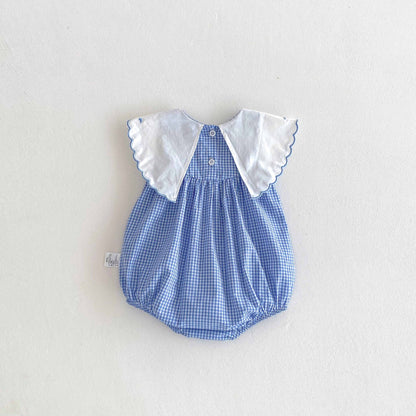 Summer Arrival Baby Girls Cute Plaid Sleeveless Ducks Pattern Onesies, MyKids-USA®, Baby One-Pieces, MyKids-USA -  -  -  -  -  -  - 