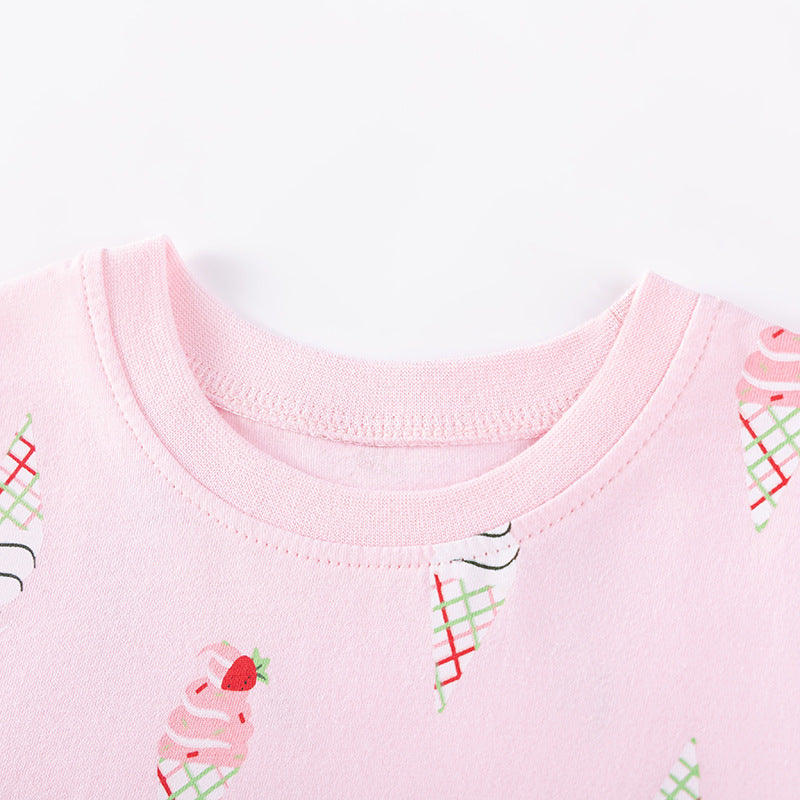 Summer Arrival Ice-Cream Cartoon Pattern Short Sleeves Dress for Stylish Girls, MyKids-USA®, Baby & Toddler Dresses, MyKids-USA -  -  -  -  -  -  - .