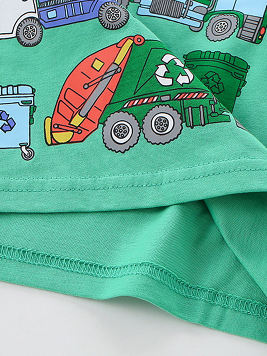 Summer Boys’ Cartoon Trucks Pattern T-shirt in European and American Style, MyKids-USA®, T-Shirts, MyKids-USA -  -  -  -  -  -  - .