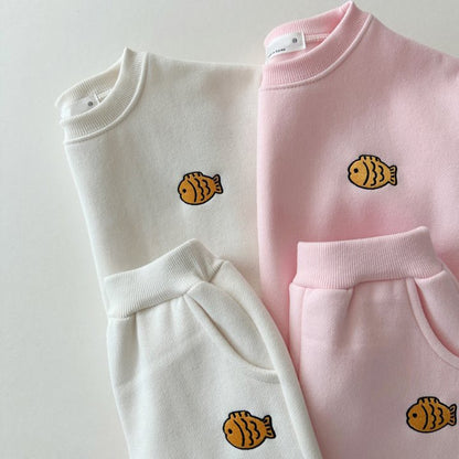 Autumn Baby Kids Unisex Casual Cute Fish Logo Long Sleeves Pullover and Pants Clothing Set, MyKids-USA®, Baby & Toddler Outerwear, MyKids-USA -  -  -  -  -  -  - 