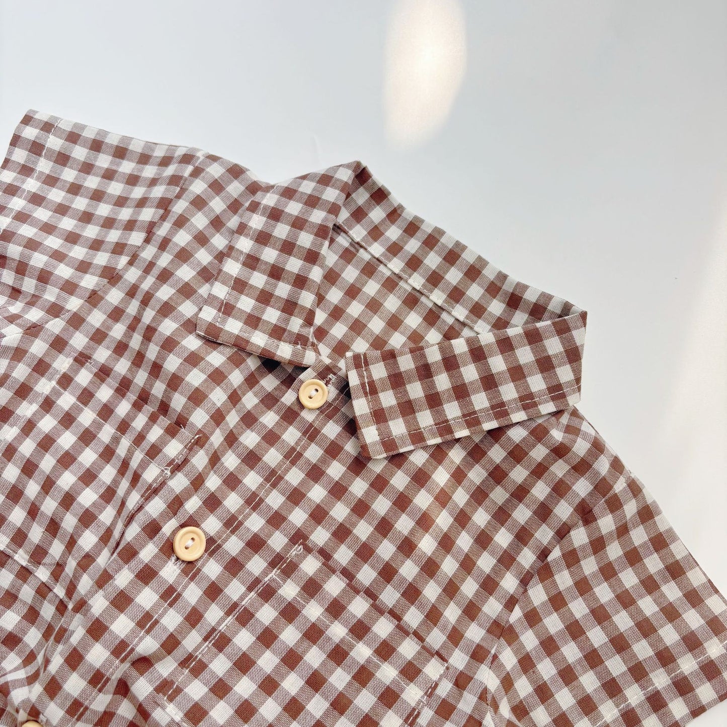 Summer Arrival Baby Boys Casual Plaid Turn-down Collar Short Sleeves Onesies, MyKids-USA®, Baby One-Pieces, MyKids-USA -  -  -  -  -  -  - 